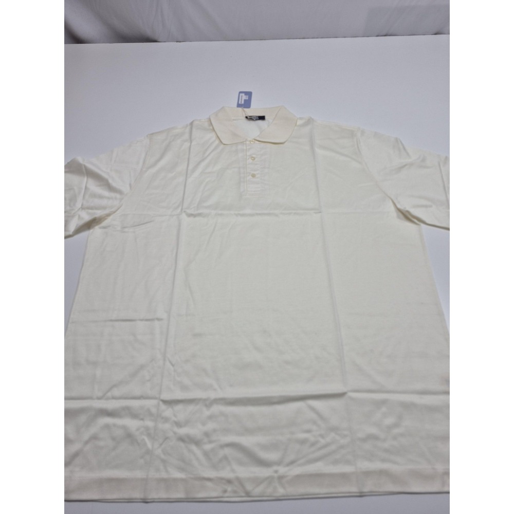 HMS Polo Shirt Mens 3XL Short Sleeve White 100% Cotton Made In Italy Jersey NWT